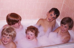 children in bathtub