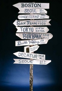 city sign post