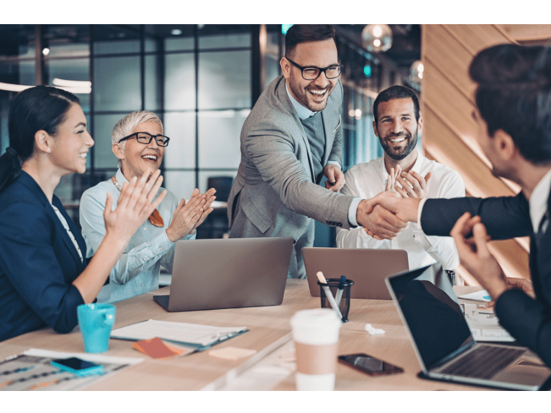 People Shaking Hands on a Business Deal