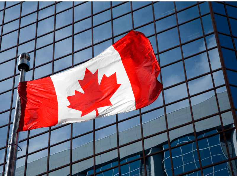 Canadian Flag in the Wind