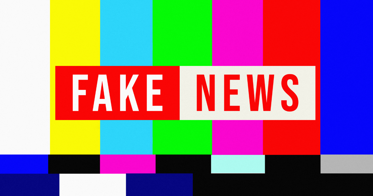 Dead TV Signal Bars with Fake News Text