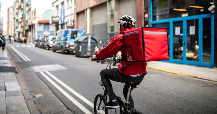 Food Delivery Employee on a Bike