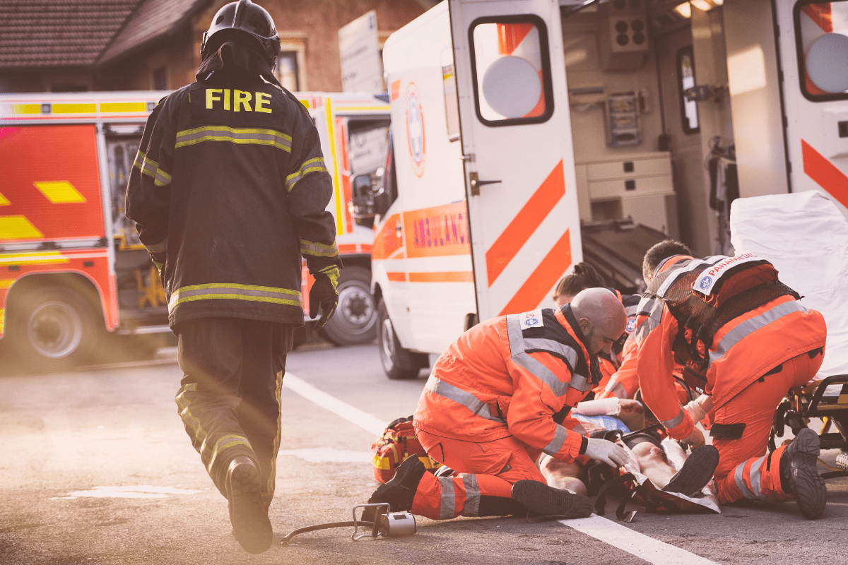 Paramedics Treating Someone in the Street
