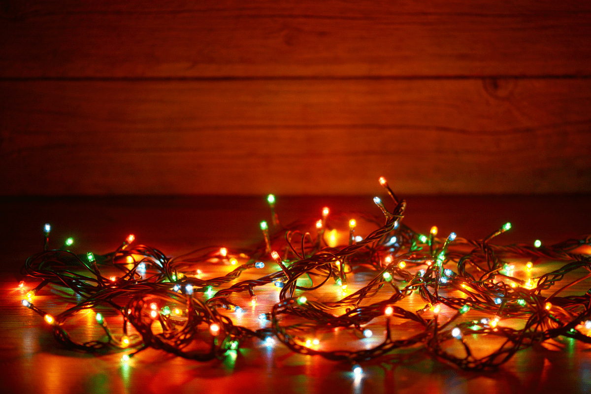 Fallen Christmas Lights on the Floor