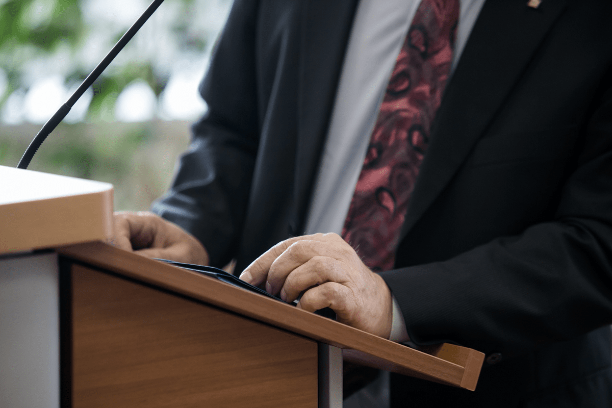 Lawyer Talking to a Witness