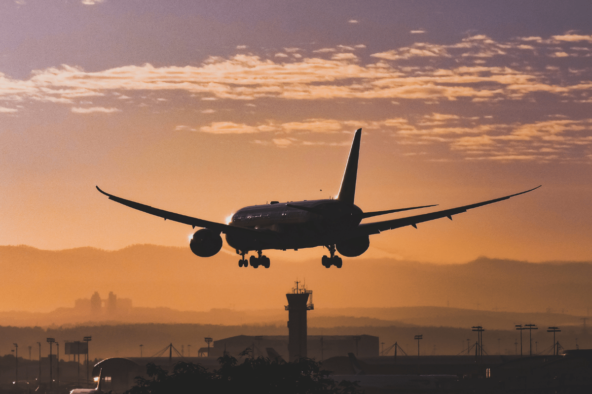 Plane Landing at Airport