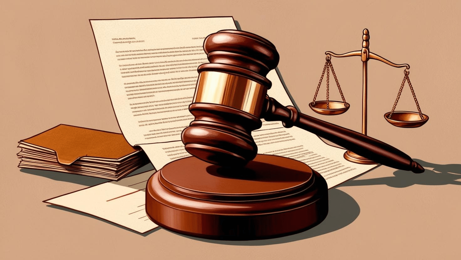 Judge's gavel on a desk.