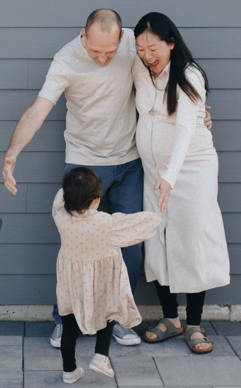Family hugging