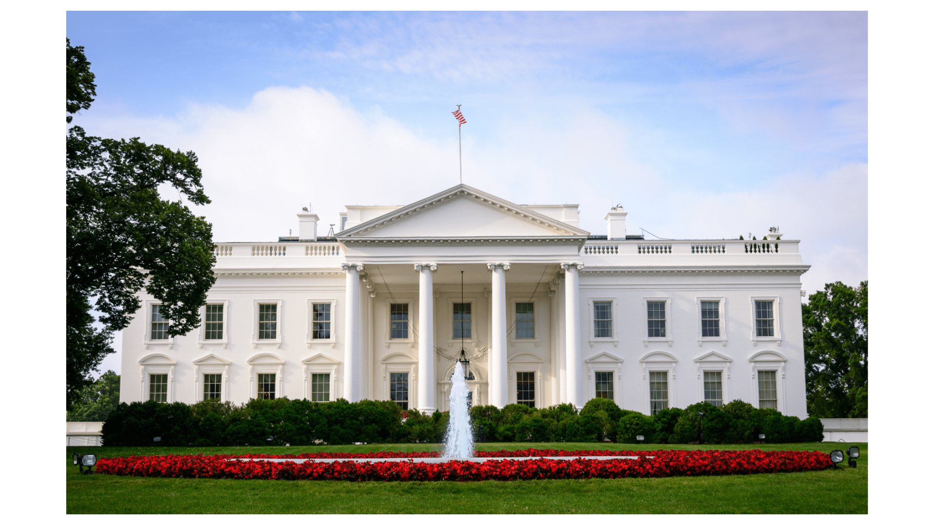 Photo of the white house front lawn.