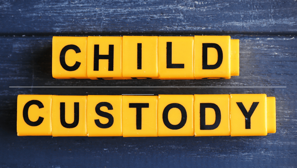 Toy blocks that spell out "child custody."