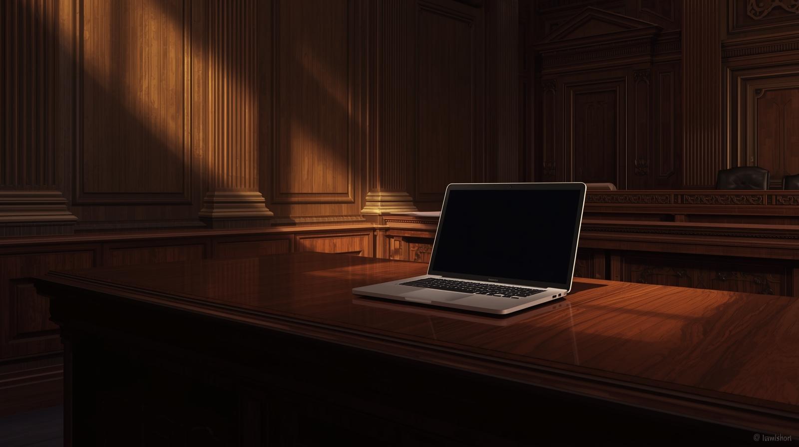 A computer in court.